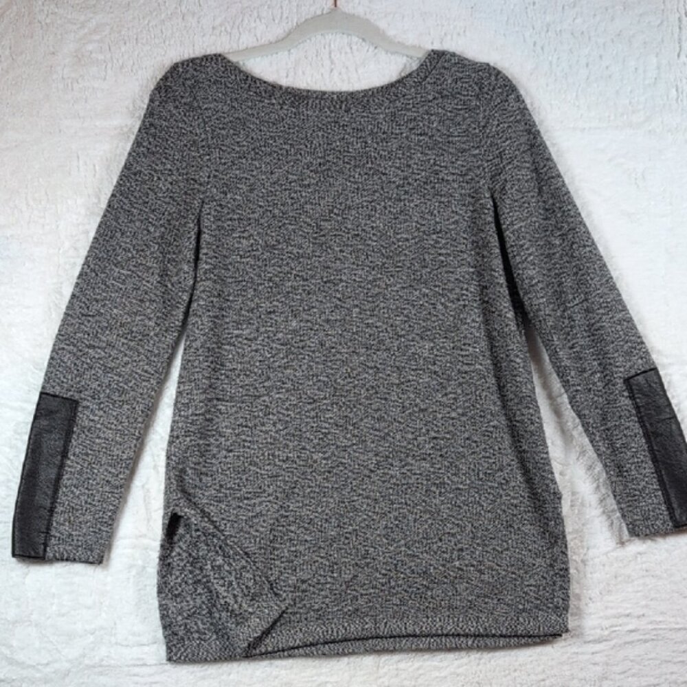 Reitmans Gray Sweater with Black Elbow Patches